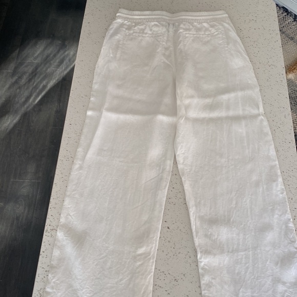 Athleta white linen pants size 10 excellent - Picture 2 of 5